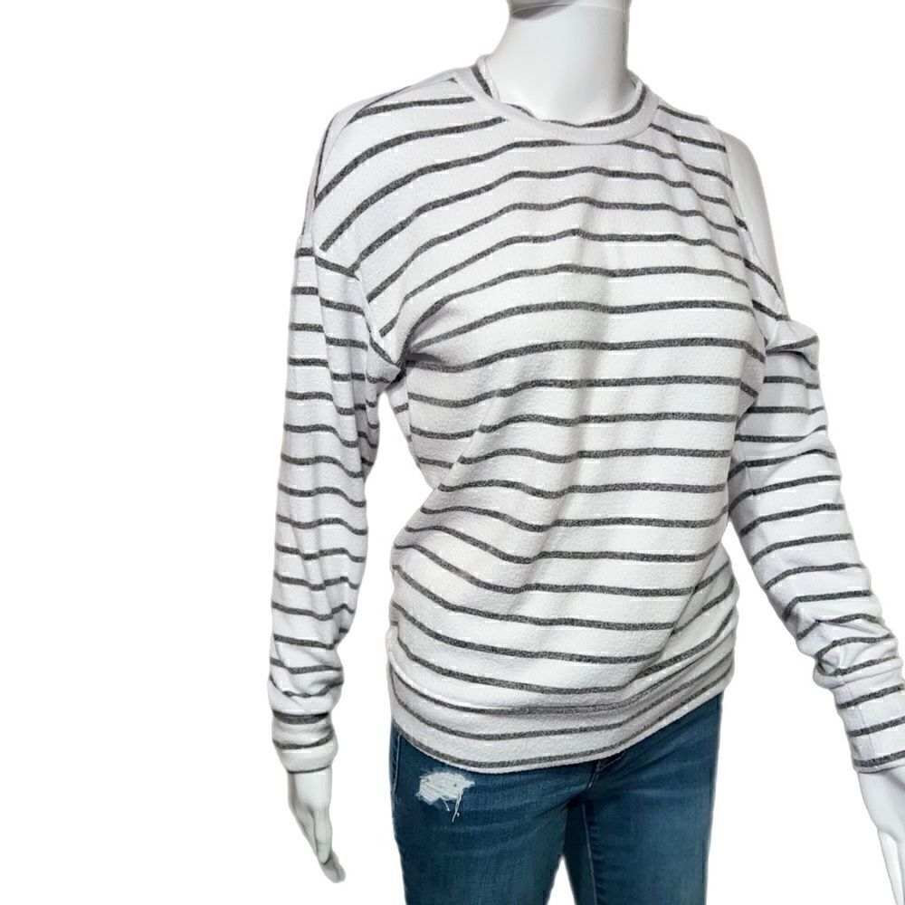 Cold  Shoulder Plush Knit  Top - Picture 2 of 9